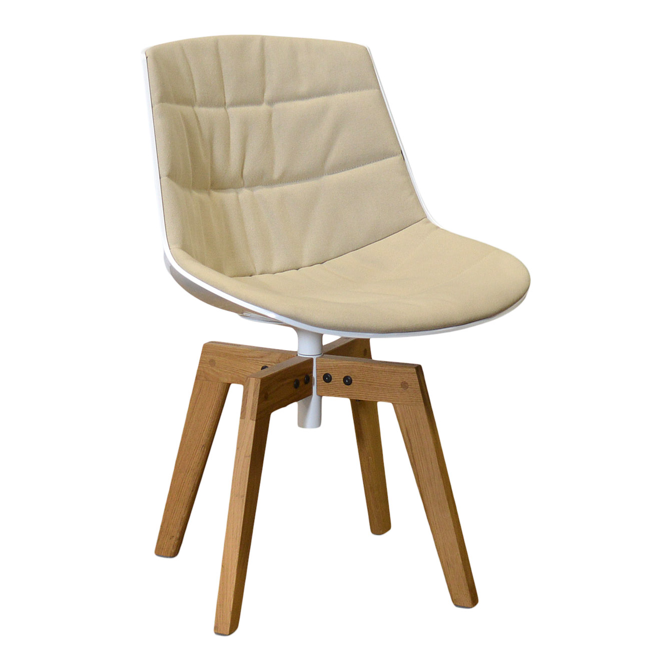Stol mdf italia flow chair ek beige vit kammarkollegiet